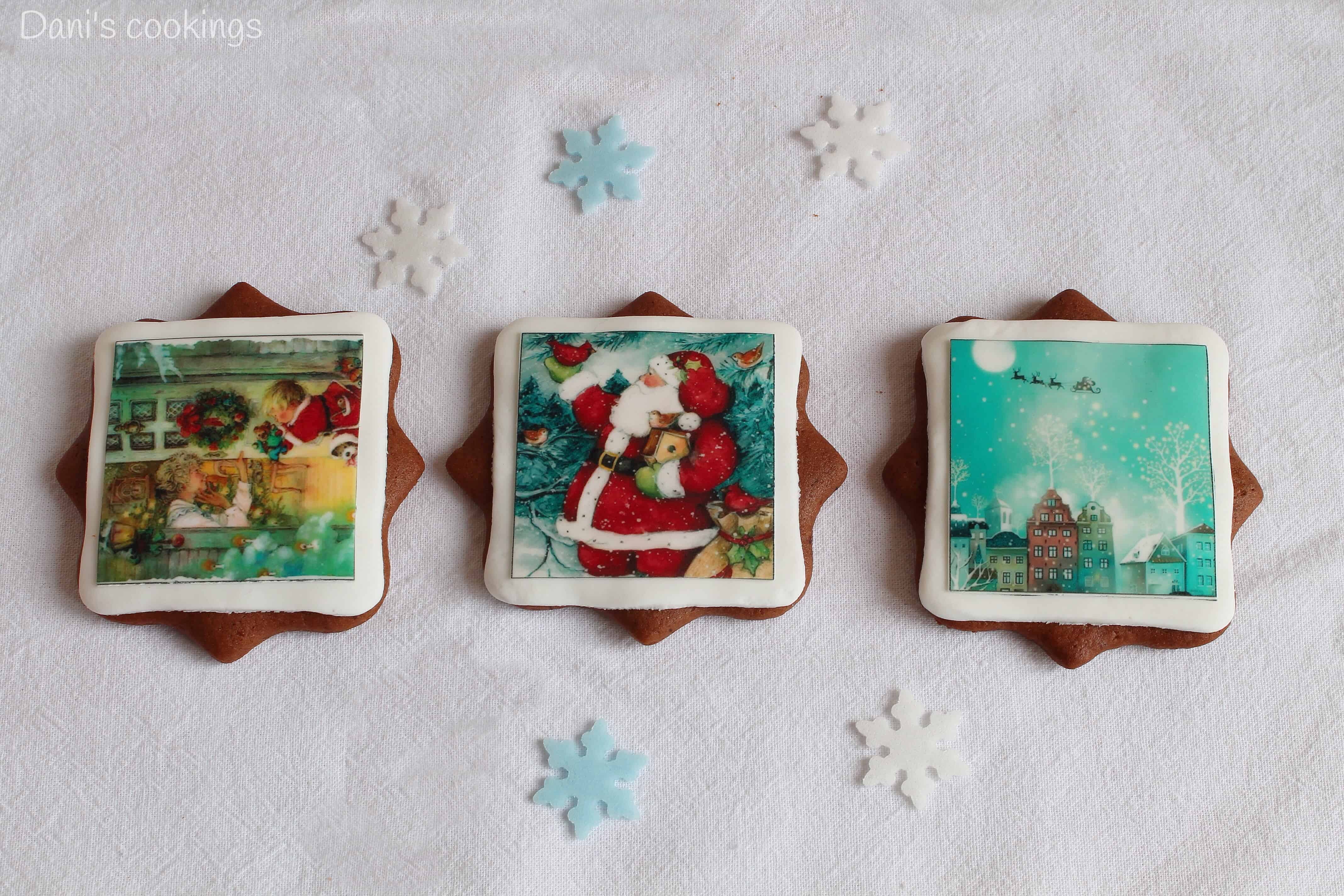 Honey Christmas cookies with fondant decoration | Dani's Cookings