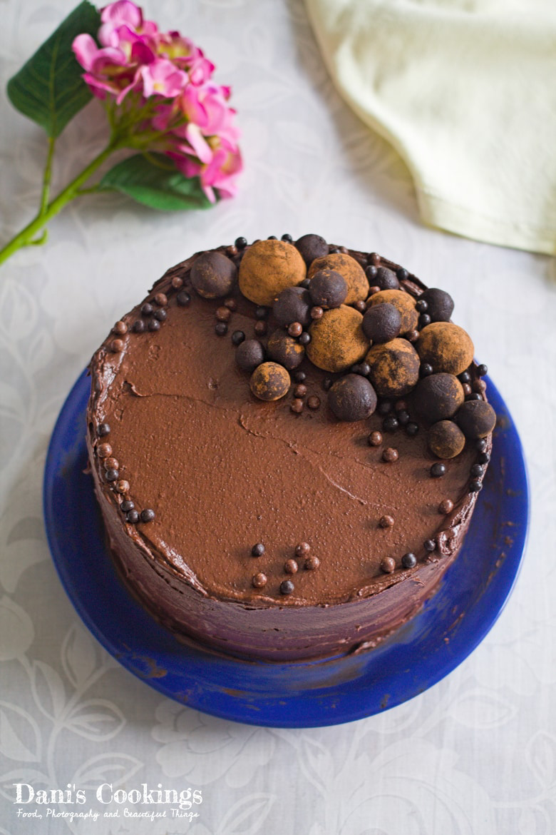 Chocolate “Happy Birthday” Cake with Ribbons and Warm Colors (VG): 1/4  Sheet | Sandy Springs | Whole Foods Market