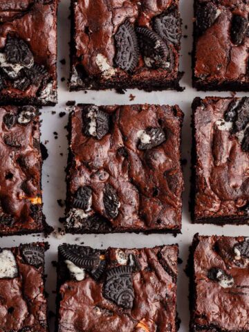 brownies on a white background